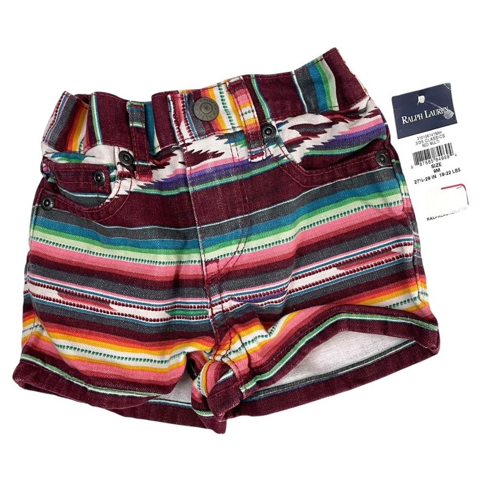 NWT Ralph Lauren Short Infant 9M Navajo Aztec Stripes